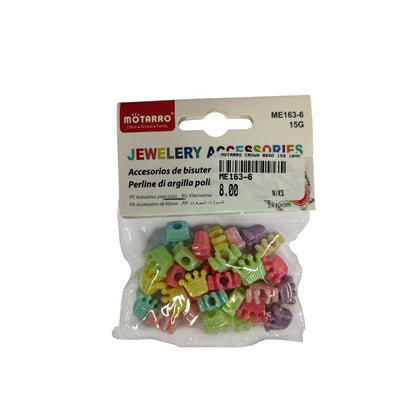 Motarro - Crown Beads - 10mm (15g Pack) - Mixed Colors