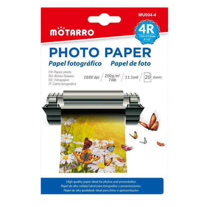 Motarro - 4x6 Glossy Photo Paper 200g 20 Sheets