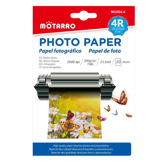 Motarro - 4x6 Glossy Photo Paper 200g 20 Sheets
