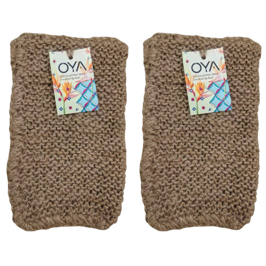 Oya Exfoliating Mitt Brown 2 Pack
