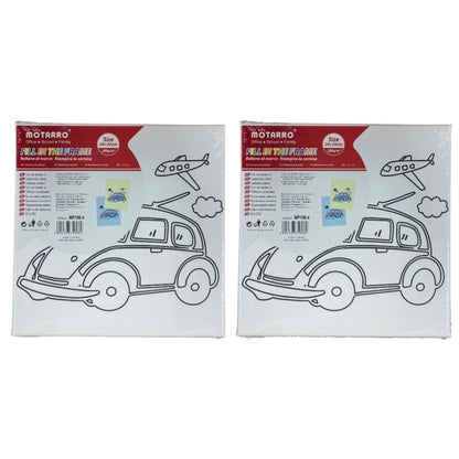 Motarro Printed Canvas - 2 Pack -  20x20cm Car