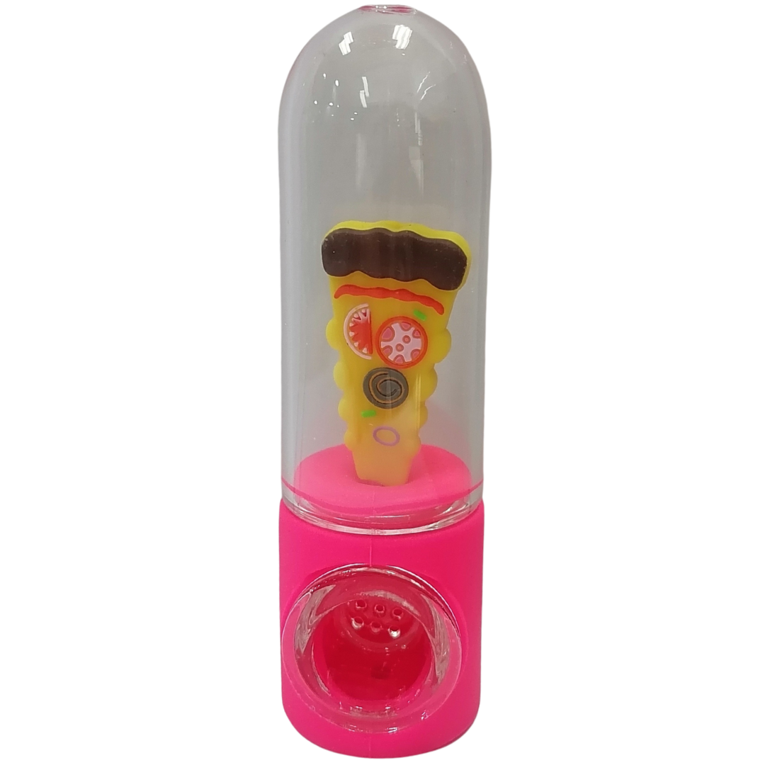 Silicone Rasta Pipe - Character in Glass - Pizza