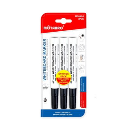 Motarro Whiteboard Marker Black 3mm 3PCS