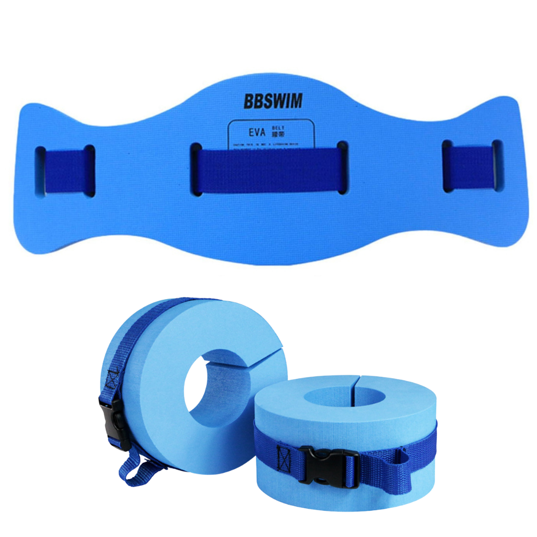 Swimming Floating Belt 61.5cm & Aquatic Foot Cuffs - Blue