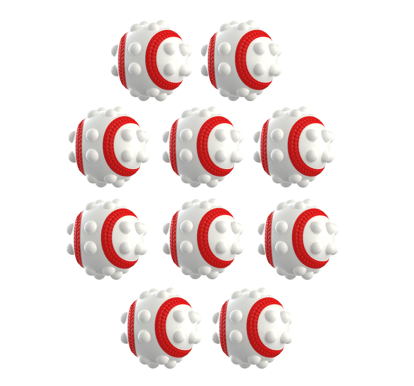 Tennis Ball Fidget PoP It - White & Red - 10 Pack