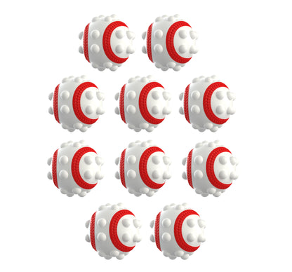 Tennis Ball Fidget PoP It - White & Red - 10 Pack