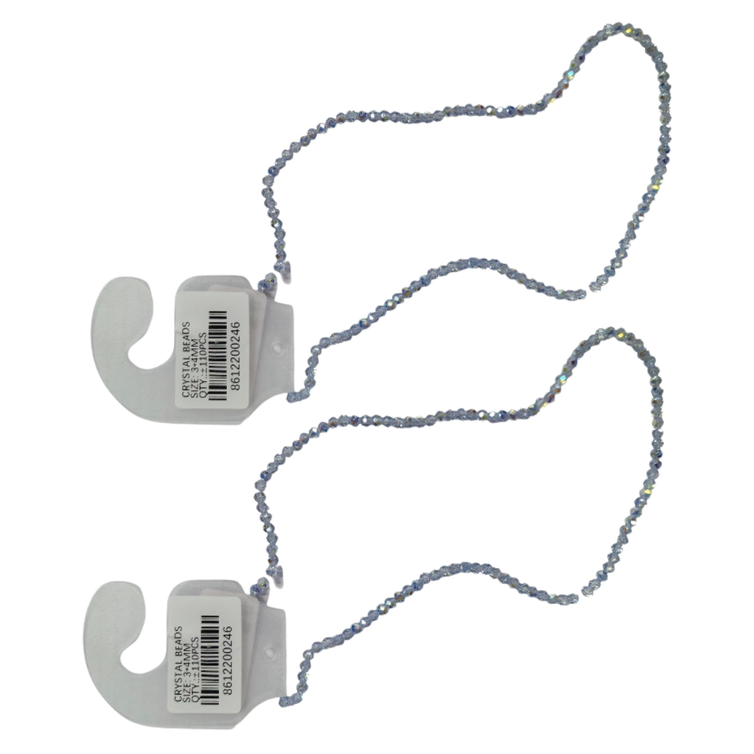 Crystal Beads Necklace - 2 Pack - 3x4mm Blue